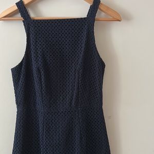 J. Crew Navy Blue Eyelet Dress
